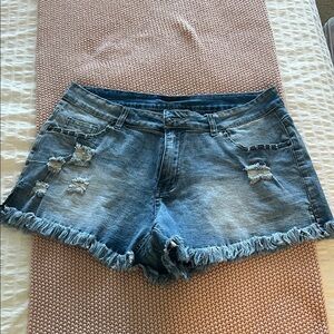 Distressed Denim Women Shorts